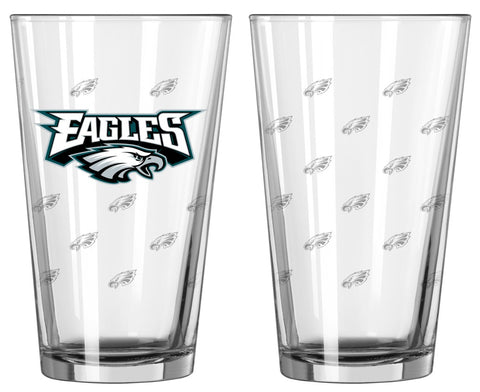 Philadelphia Eagles Satin Etch Pint Glass Set