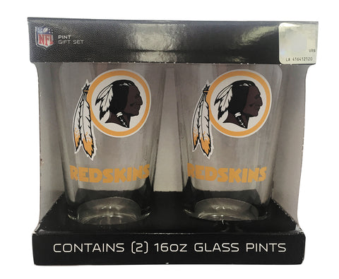 Washington Redskins Satin Etch Pint Glass Set