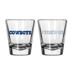 Dallas Cowboys Shot Glass Satin Etch Style 2 Pack 