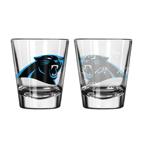 Carolina Panthers Shot Glass - 2 Pack Satin Etch