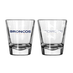 Denver Broncos Shot Glass - 2 Pack Satin Etch
