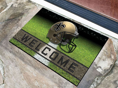 New Orleans Saints Door Mat 18x30 Welcome Crumb Rubber