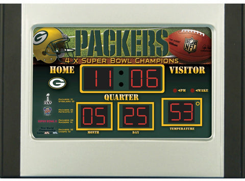 Green Bay Packers Scoreboard Desk & Alarm Clock