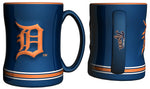 Detroit Tigers Coffee Mug - 14oz Sculpted Relief - Blue