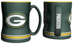 Green Bay Packers Coffee Mug - 14oz Sculpted Relief - Green