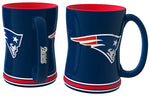 New England Patriots Coffee Mug - 14oz Sculpted Relief