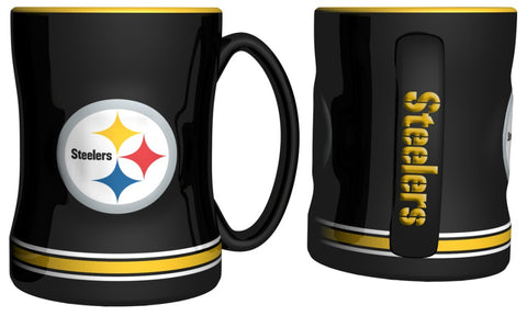 Pittsburgh Steelers 14oz Black Sculpted Relief Coffee Mug