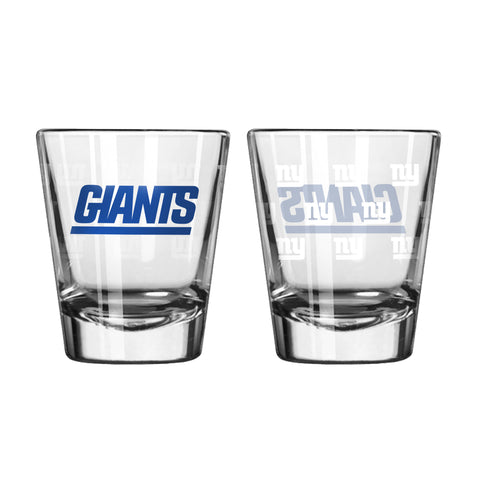 New York Giants Shot Glass - 2 Pack Satin Etch - New UPC