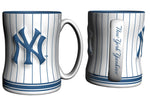 New York Yankees Coffee Mug - 14oz Sculpted Relief - Pinstripes