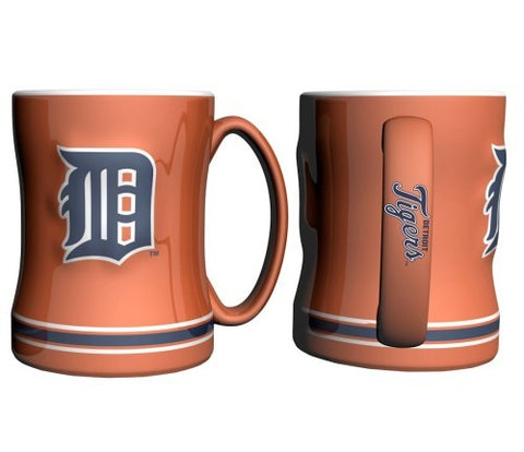 Detroit Tigers Coffee Mug - 14oz Sculpted Relief - Orange