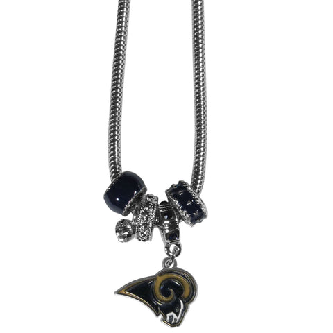 Los Angeles Rams Necklace Euro Bead Style