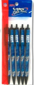 Detroit Lions Click Pens - 5 Pack