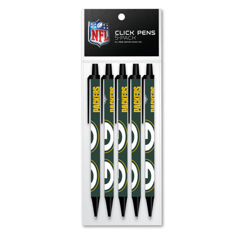 Green Bay Packers Click Pens - 5 Pack