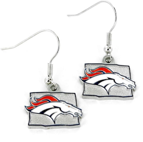 Denver Broncos Earrings State Design