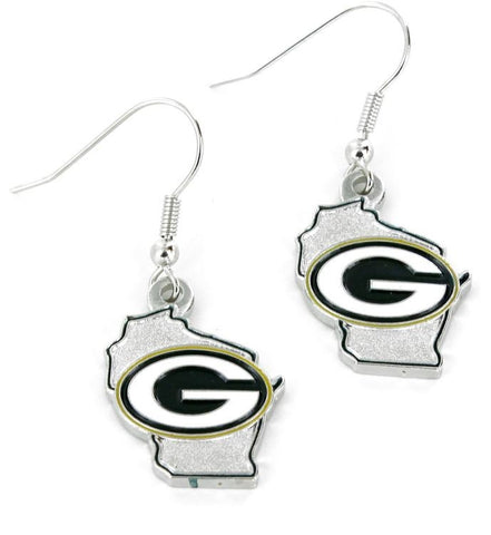Green Bay Packers Earrings State Design