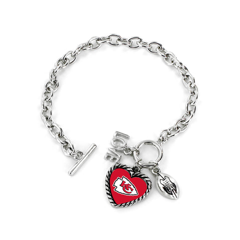 Kansas City Chiefs Bracelet Charmed Sport Love Football