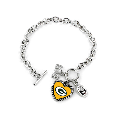 Green Bay Packers Bracelet Charmed Sport Love Football