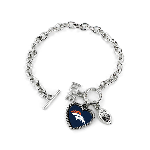 Denver Broncos Bracelet Charmed Sport Love Football