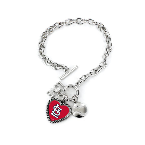 St. Louis Cardinals Bracelet Charmed Sport Love Baseball