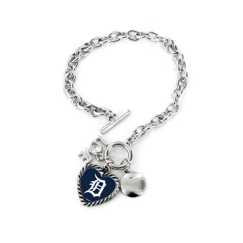 Detroit Tigers Bracelet Charmed Sport Love Baseball