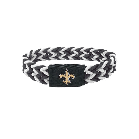 New Orleans Saints Bracelet Braided Black and White