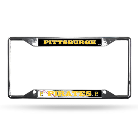 Pittsburgh Pirates License Plate Frame Chrome EZ View