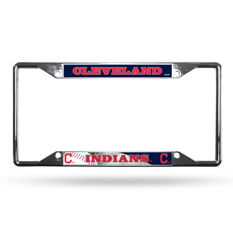 Cleveland Indians License Plate Frame Chrome EZ View