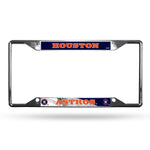 Houston Astros License Plate Frame Chrome EZ View