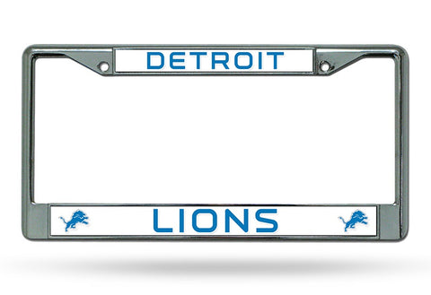 Detroit Lions License Plate Frame Chrome