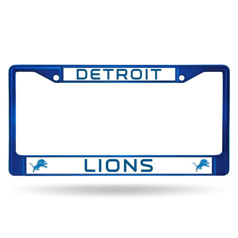 Detroit Lions License Plate Frame Metal Blue
