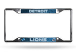 Detroit Lions License Plate Frame Chrome EZ View New