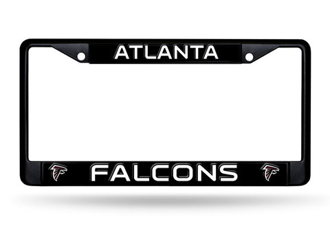 Atlanta Falcons License Plate Frame Chrome Black