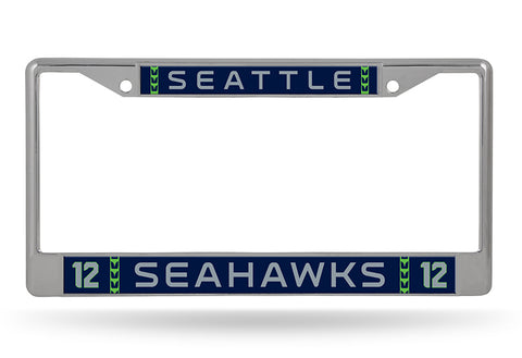 Seattle Seahawks License Plate Frame Chrome 12th Man Jersey Design