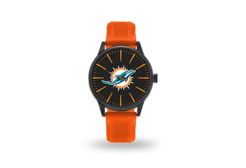 Miami Dolphins Watch Men's Cheer Style with Orange Watch Band