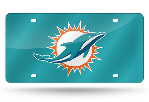 Miami Dolphins License Plate Laser Cut Light Teal 