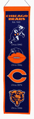 Chicago Bears Banner 8x32 Wool Heritage