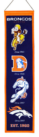 Denver Broncos Banner 8x32 Wool Heritage