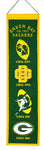 Green Bay Packers Banner 8x32 Wool Heritage