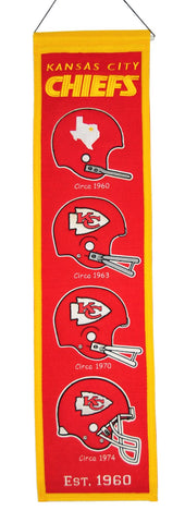 Kansas City Chiefs Banner 8x32 Wool Heritage