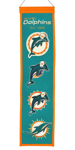 Miami Dolphins Banner 8x32 Wool Heritage