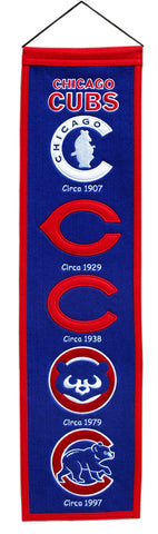 Chicago Cubs Banner 8x32 Wool Heritage
