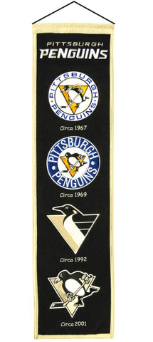 Pittsburgh Penguins Banner 8x32 Wool Heritage