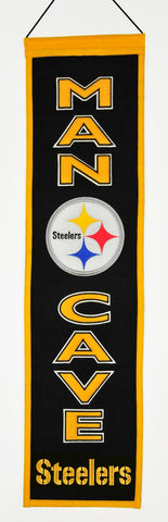 Pittsburgh Steelers Banner 8x32 Wool Man Cave