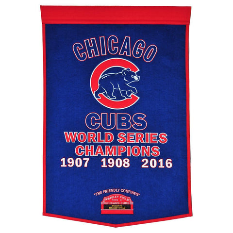 Chicago Cubs Banner 24x36 Wool Dynasty