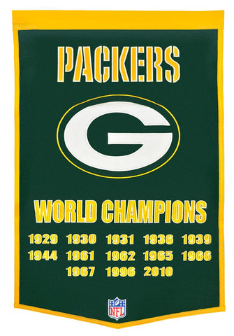 Green Bay Packers Banner 24x36 Wool Dynasty