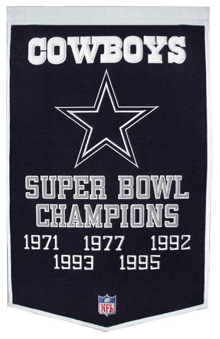 Dallas Cowboys Banner 24x36 Wool Dynasty