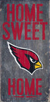 Arizona Cardinals Wood Sign - Home Sweet Home 6"x12"