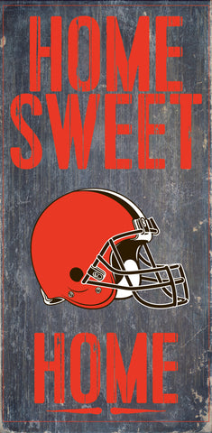 Cleveland Browns Wood Sign - Home Sweet Home 6"x12"