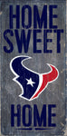 Houston Texans Wood Sign - Home Sweet Home 6"x12"