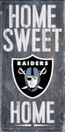 Oakland Raiders Wood Sign - Home Sweet Home 6"x12"